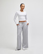 French Terry Women's Wide Leg Pants (Heather Grey)