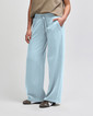 French Terry Women's Wide Leg Pants (Powder Blue)