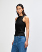 BR2101 Women's Fitted Tank Side (Black)