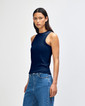 BR2101 Women's Fitted Tank Side (Navy)