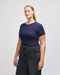 BR210 Women's Crop Fitted T-Shirt (Navy)