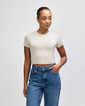 BR210 Women's Crop Fitted T-Shirt (Bone)