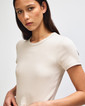 BR210 Women's Crop Fitted T-Shirt Closeup (Bone)