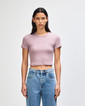 BR210 Women's Crop Fitted T-Shirt Front (Smokey Violet)