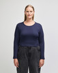 BR2107 Women's Long Sleeve Cropped T-Shirt (Navy)