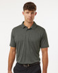 4HM00 Men’s Polyester Heather Melange Polo (Charcoal Melange)