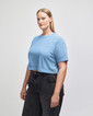 Heavyweight Cotton Women's Crop Boxy T-Shirt (Faded Powder Blue)