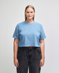 Heavyweight Cotton Women's Crop Boxy T-Shirt (Faded Powder Blue)