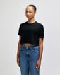 Heavyweight Cotton Women's Crop Boxy T-Shirt (True Black)