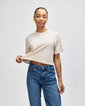 Heavyweight Cotton Women's Crop Boxy T-Shirt (Faded Bone)