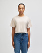 Heavyweight Cotton Women's Crop Boxy T-Shirt (Faded Bone)