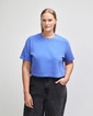 Heavyweight Cotton Women's Crop Boxy T-Shirt (Faded Lapis)