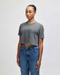 Heavyweight Cotton Women's Crop Boxy T-Shirt (Faded Black)