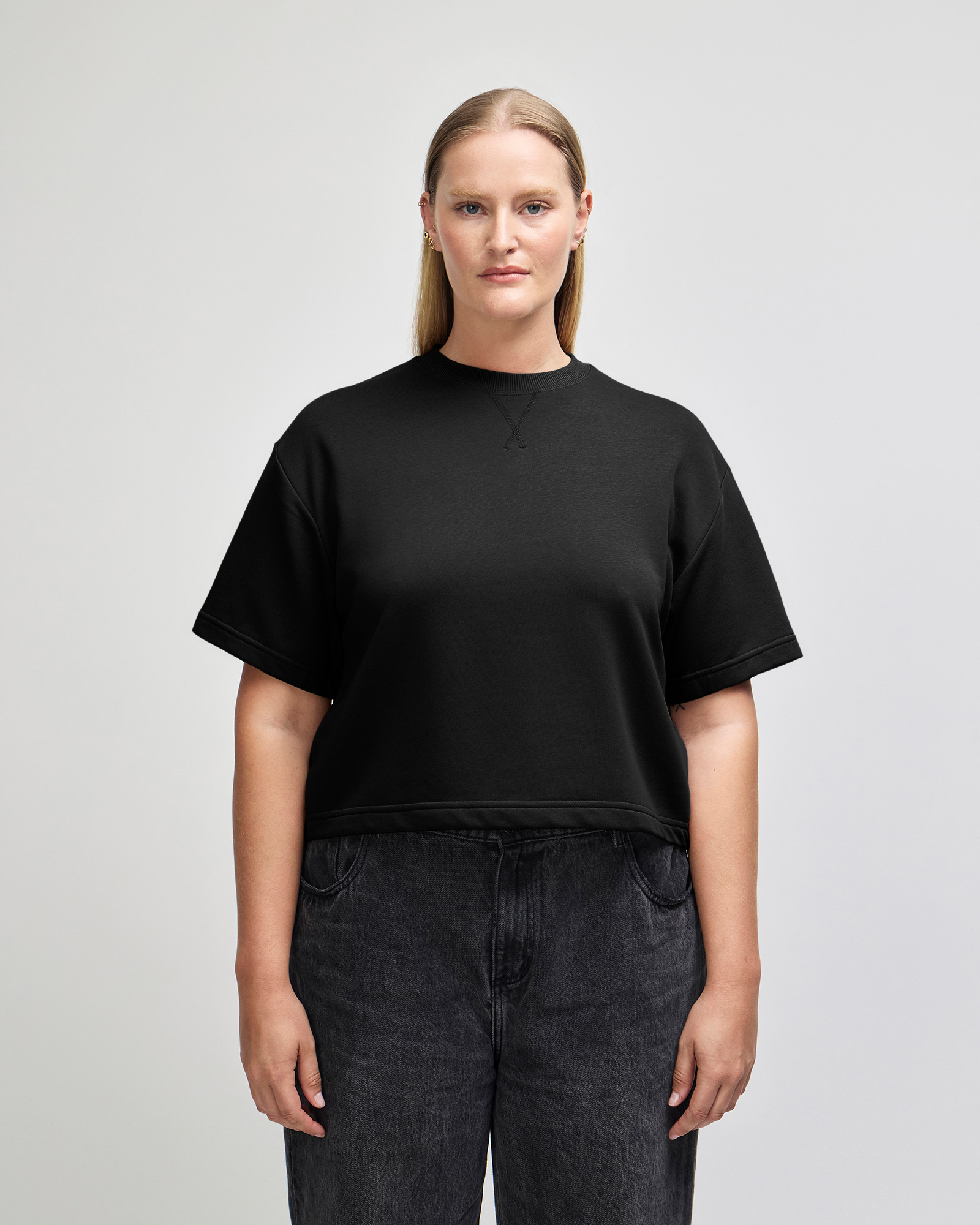 American Apparel French Terry Women's Mid-Length Boxy Top FTCB0