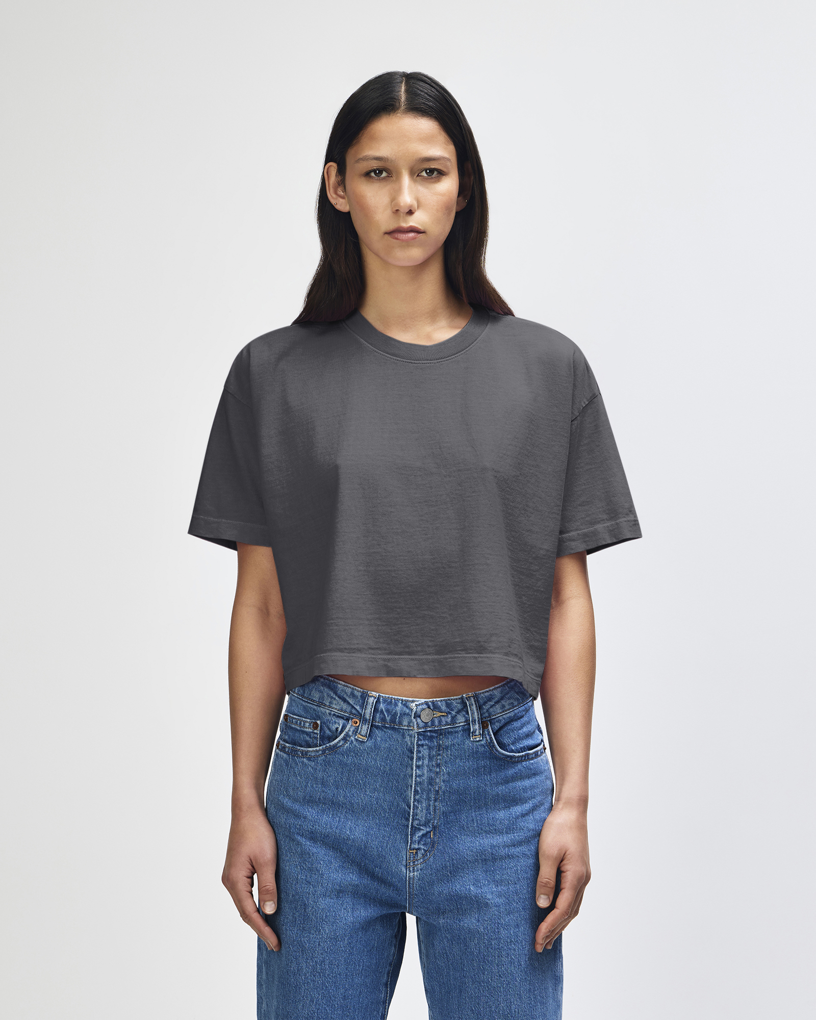 American Apparel Heavyweight Cotton Women's Garment Dyed Crop Boxy T-Shirt 1302GD