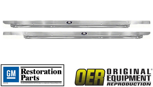 Licensed GM Restoration Riveted Sill Scuff Plates Pair, OER 1962-67 Chevy II Nova