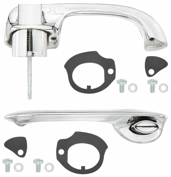 Exterior Door Handle Set, Pair - Chrome for 1961-1962 Cadillac Convertible & Coupe