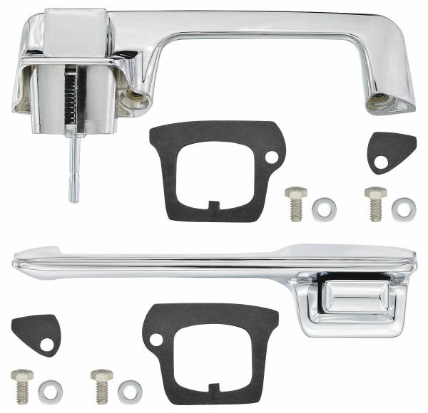 Exterior Door Handle Set, Pair - Chrome for 1967-1968 Cadillac Convertible & Coupe