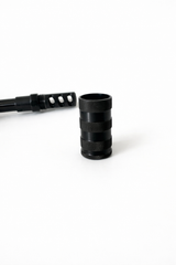 3-Port Muzzle Brake with Detachable Blast-Forwarding Shield - 1/2×28 - Multi-Caliber (Up to 9mm)