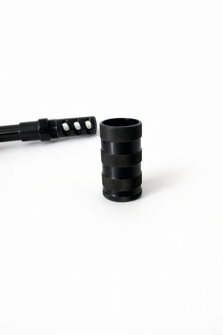 3-Port Muzzle Brake with Detachable Blast-Forwarding Shield - 1/2×28 - Multi-Caliber (Up to 9mm)