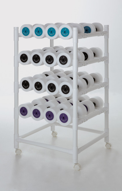 Rack pictured represents the Hand Buoys System 24. The System 24 has 4 racks, each holds 6 pairs of Hand Buoys.