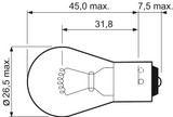 Lámpara, luz intermitente VALEO 032203 12V 21W