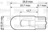 Lámpara, luz intermitente VALEO 032213 12V 5W
