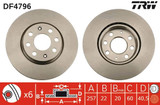 Disco de freno TRW DF4796 20mm 22mm