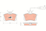 Juego de pastillas de freno TRW GDB1415 52,9mm 87mm