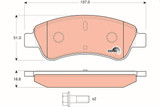 Juego de pastillas de freno TRW GDB1463 137mm 50,8mm