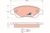 Juego de pastillas de freno TRW GDB1633 123mm 47mm