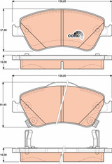 Juego de Pastillas de freno TRW GDB3481 136,8mm 61,4mm