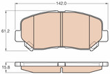 Juego de pastillas de freno TRW GDB3562 142mm 61,2mm