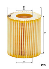 Filtro de aceite MANN-FILTER HU 711/4 x 74mm 31mm