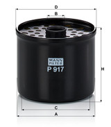 Filtro combustible MANN-FILTER P 917 x 72mm 19mm