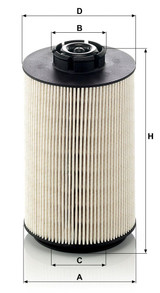 Filtro combustible MANN-FILTER PU 1058 x 164mm 46mm