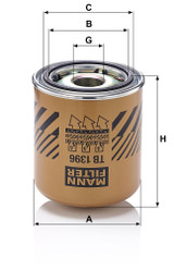 Cartucho del secador de aire, sistema de aire comprimido MANN-FILTER TB 1396 x 165mm 136mm