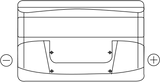 Plano frontal con dimensiones de la batería