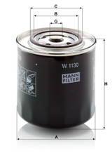 Filtro de aceite MANN-FILTER W 1130 115mm 108mm