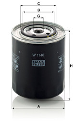Filtro, sistema hidráulico operador MANN-FILTER W 1140 135mm 108mm