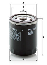Filtro, sistema hidráulico operador MANN-FILTER W 712/4 93mm 76mm
