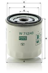 Filtro de aceite MANN-FILTER W 712/43 79mm 76mm