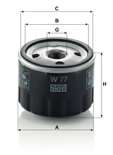 Filtro de aceite MANN-FILTER W 77 59mm 76mm