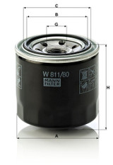 Filtro de aceite MANN-FILTER W 811/80 75mm 80mm