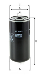 Filtro combustible MANN-FILTER WK 854/2 189mm 76mm