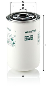 Filtro combustible MANN-FILTER WK 940/20 147mm 93mm