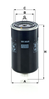 Filtro combustible MANN-FILTER WK 950/6 195mm 96mm