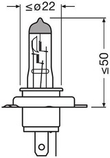 Lámpara, faro antiniebla ams-OSRAM 64181L 12V 60/55W