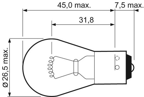Lámpara, luz intermitente VALEO 032203 12V 21W