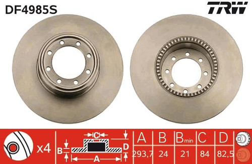 Disco de freno TRW DF4985S 294mm 24mm